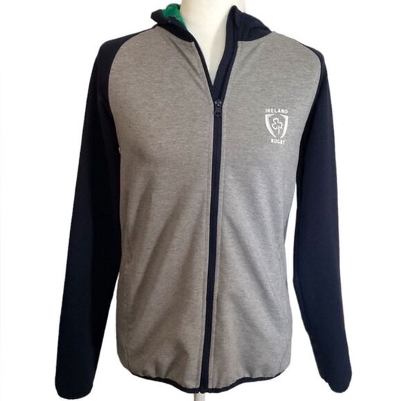 Unbranded Tops - St. Bernard for Dunnes Stores Blue Gray Ireland Rugby Hoodie Size S 33/34 Chest